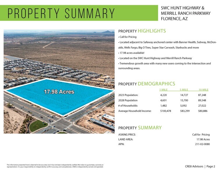 More Photos Of SWC Hunt Highway & Merrill Ranch Parkway, Florence Land For Sale