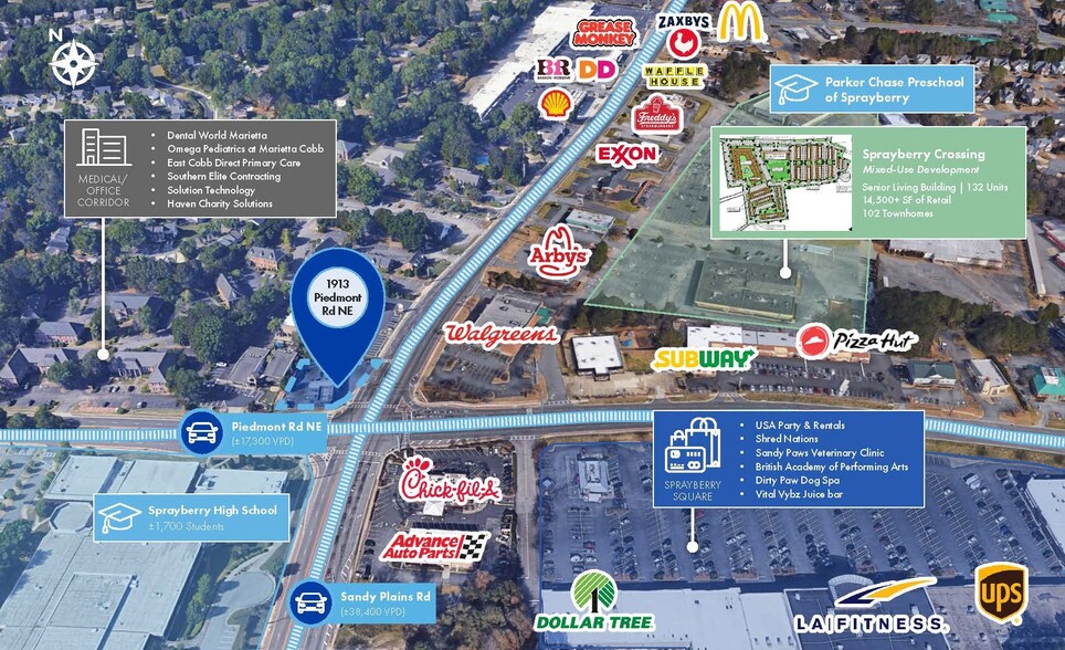 More Photos Of 1913 Piedmont Rd, Marietta General Retail For Lease
