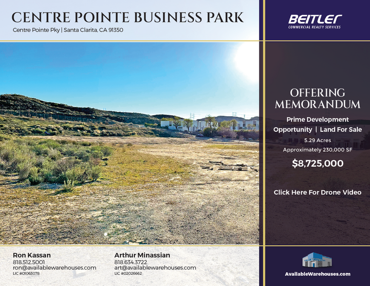 Primary Photo Of Centre Pointe Pky, Santa Clarita Land For Sale