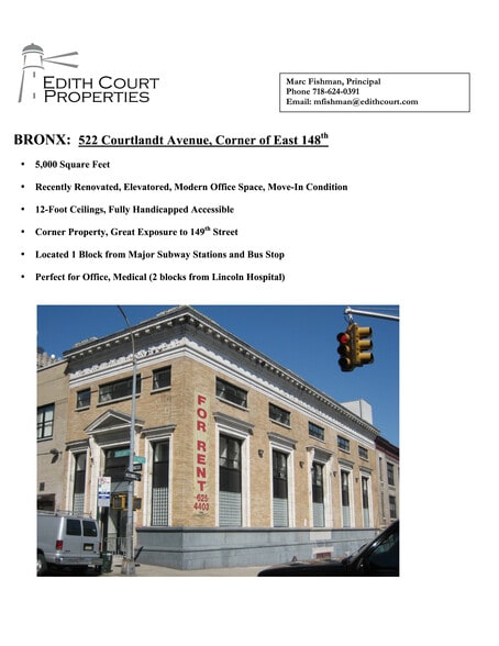 More Photos Of 522 Courtlandt Ave, Bronx Medical For Lease