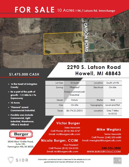 More Photos Of 2290 S Latson Rd, Howell Land For Sale