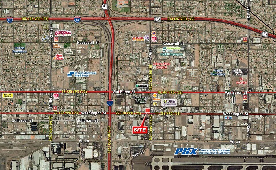 More Photos Of NWC 24th St & Washington St, Phoenix Land For Lease