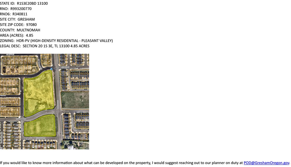 More Photos Of SE Corner of SE 190th Drive & SW Knapp Drive, Gresham Land For Sale