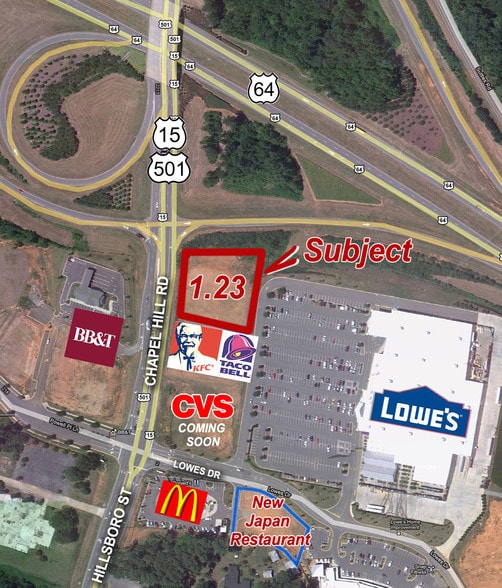 More Photos Of Hwy 15-501 & 64 By-pass, Pittsboro Land For Sale