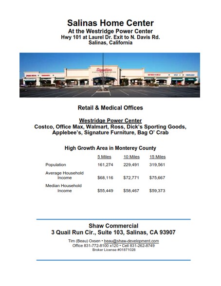 More Photos Of 1463-1473 N Davis Rd, Salinas Freestanding For Lease