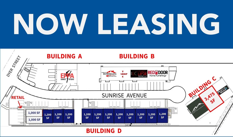 Primary Photo Of 8626 Dyer St, El Paso Showroom For Lease