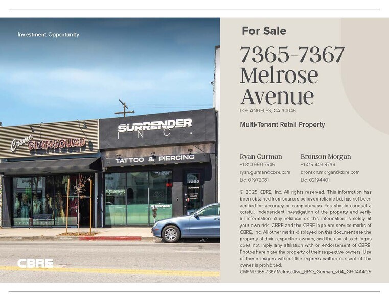 More Photos Of 7365 Melrose Ave, Los Angeles Storefront Retail Office For Sale