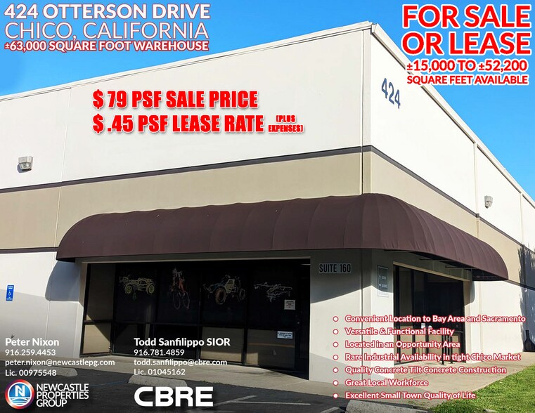 Primary Photo Of 424 Otterson Dr, Chico Warehouse For Sale