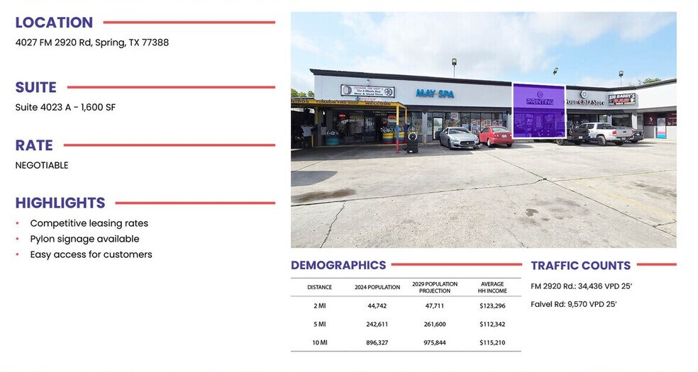 More Photos Of 4027 FM 2920 Rd, Spring General Retail For Lease