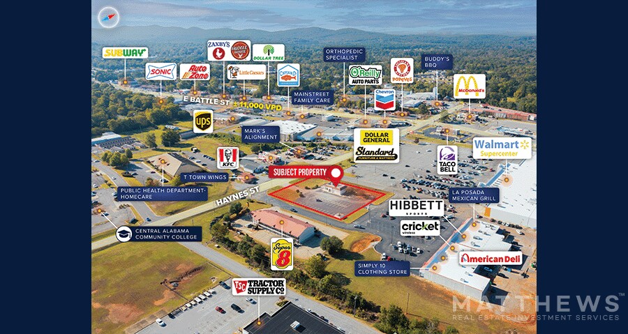 Primary Photo Of 218 Haynes St, Talladega Fast Food For Sale