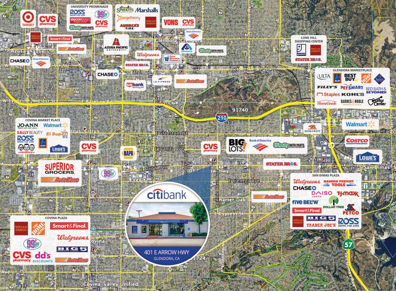 More Photos Of 401 E Arrow Hwy, Glendora Bank For Sale