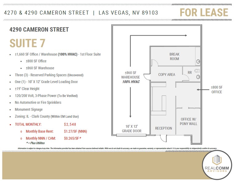 More Photos Of 4290 Cameron St, Las Vegas Unknown For Lease