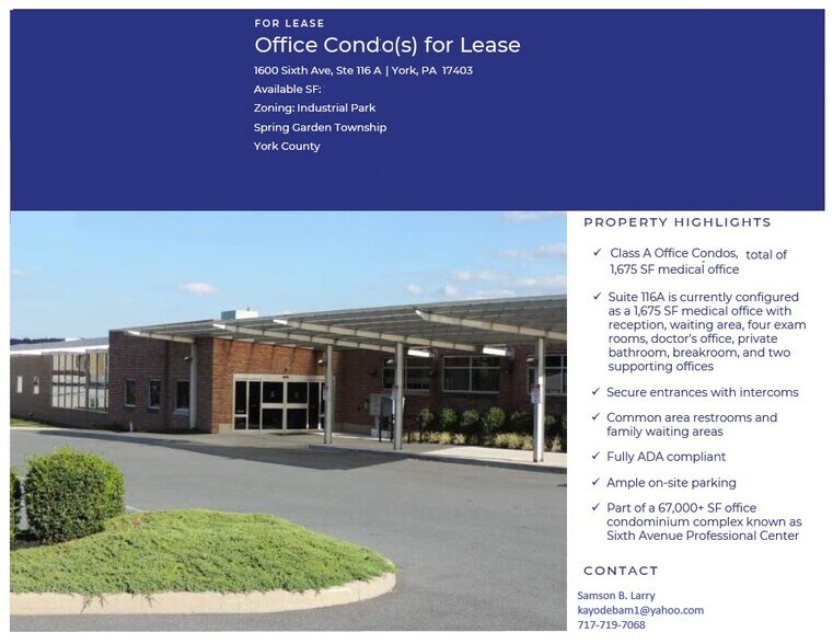 More Photos Of 1600 Sixth Ave, York Medical For Lease