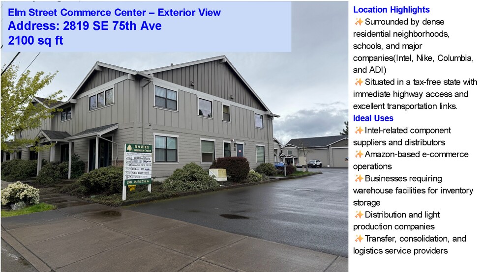 Primary Photo Of 2819-2827 SE 75th Ave, Hillsboro Light Distribution For Lease