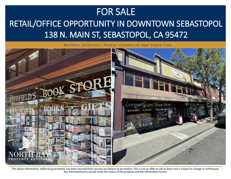 Primary Photo Of 138 N Main St, Sebastopol Storefront For Sale