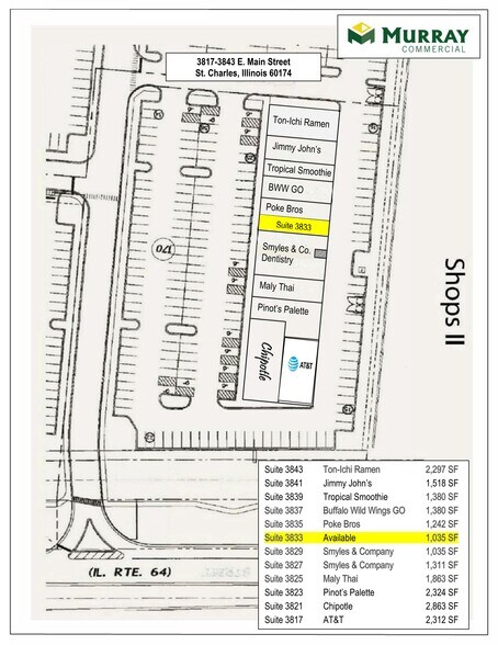 More Photos Of 3817-3843 E Main St, St Charles Storefront Retail Office For Lease