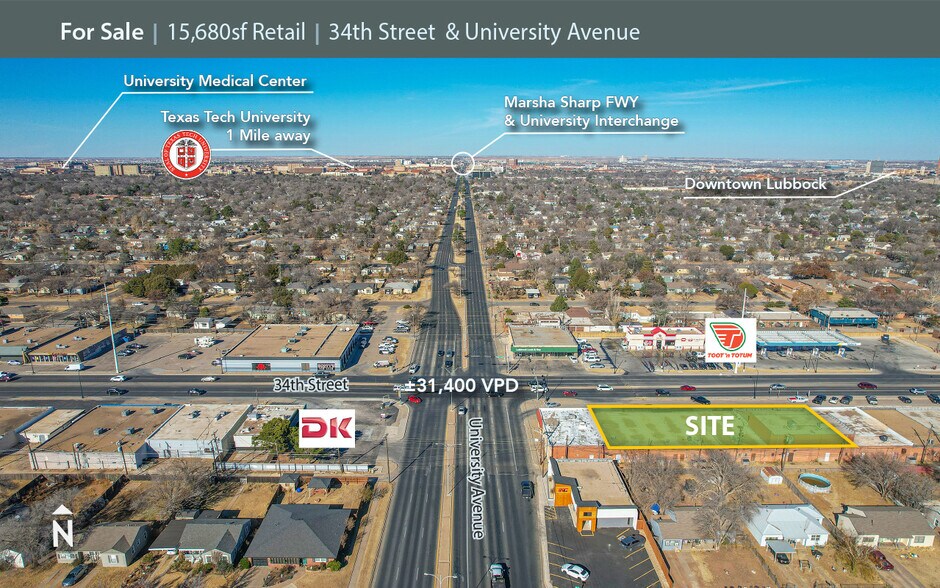 Primary Photo Of 2431-2449 34th St, Lubbock General Retail For Sale