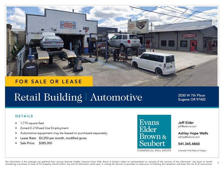 More Photos Of 2030 W 7th Pl, Eugene Auto Repair For Sale