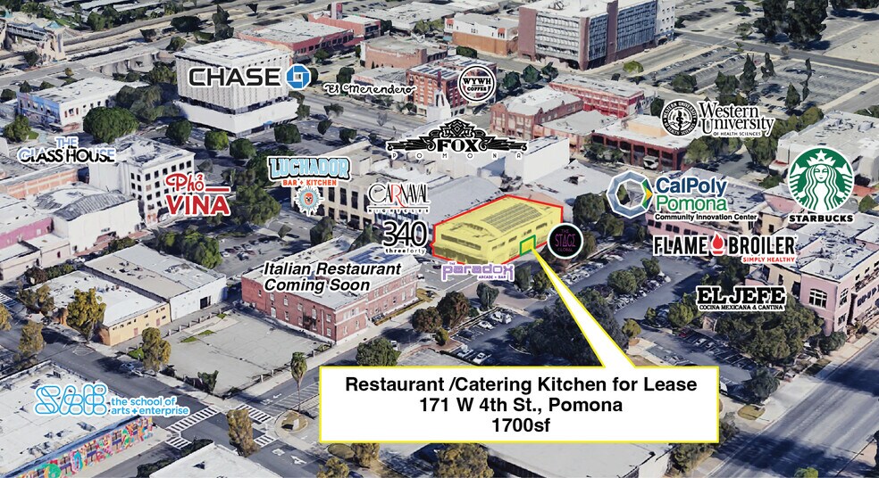 More Photos Of 161-191 W 4th St, Pomona Restaurant For Lease