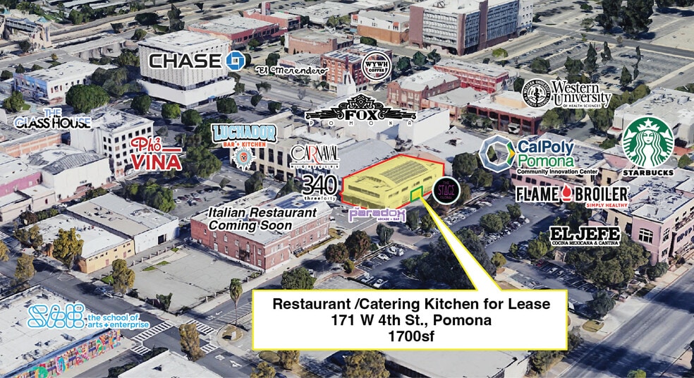 More Photos Of 161-191 W 4th St, Pomona Restaurant For Lease