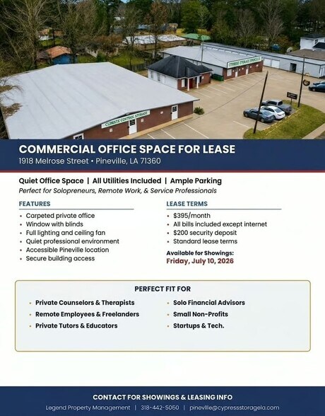 More Photos Of 1920 Melrose St, Pineville Office For Lease