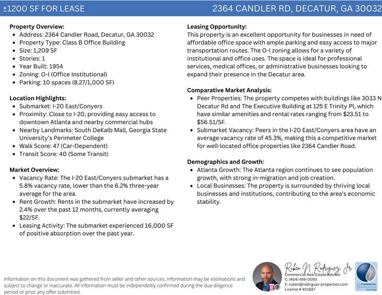 More Photos Of 2364 Candler Rd, Decatur Office Residential For Lease