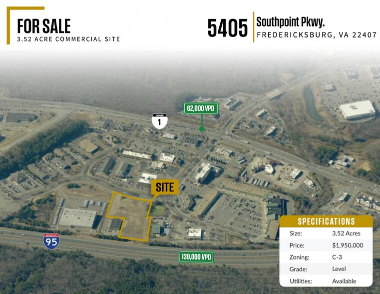 Primary Photo Of 5405 Southpoint Centre Blvd, Fredericksburg Land For Sale