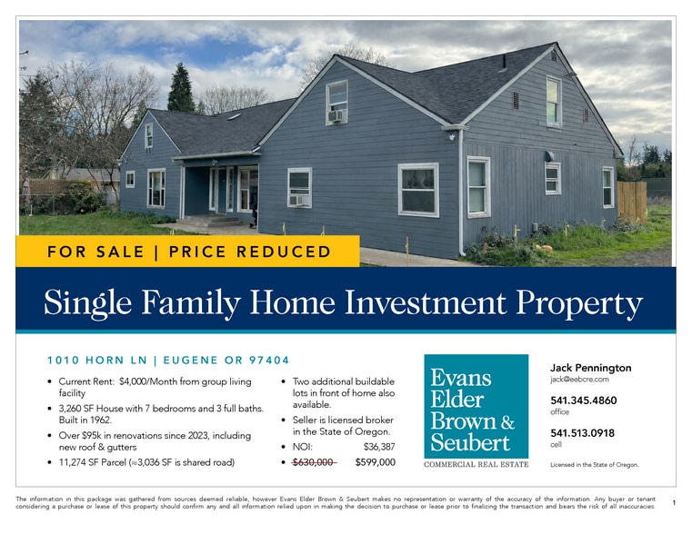 More Photos Of 1010 Horn Ln, Eugene Multifamily For Sale