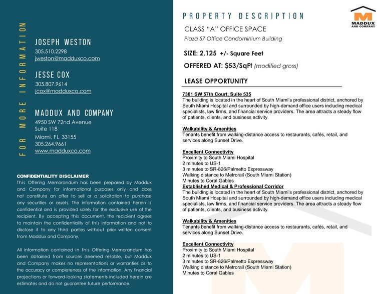 More Photos Of 7301 SW 57th Ct, South Miami Office For Lease