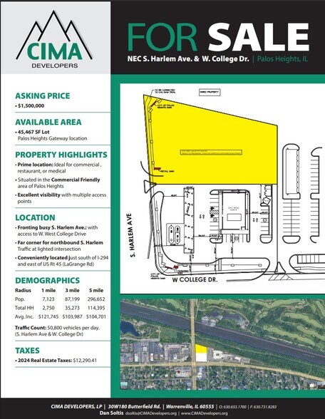Primary Photo Of NEC S Harlem Ave & W College Dr, Palos Heights Land For Sale