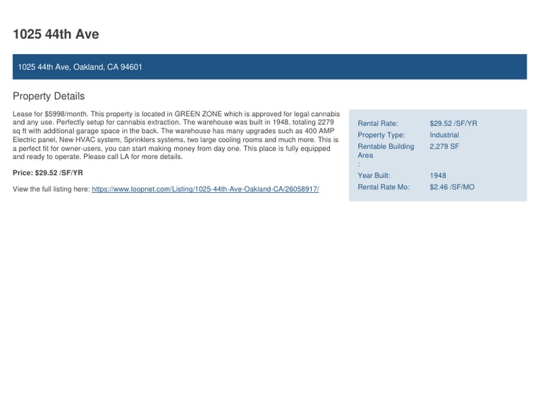 More Photos Of 1025 44th Ave, Oakland Warehouse For Sale
