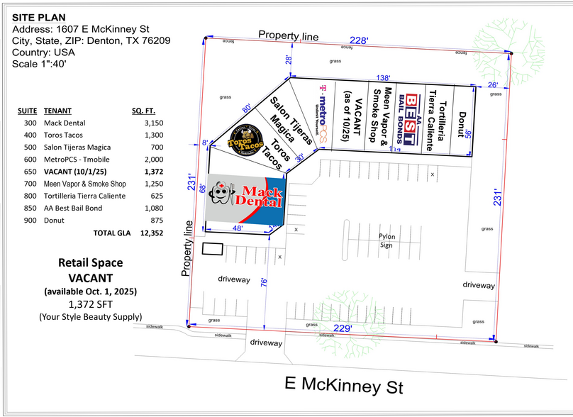 More Photos Of 1607 E McKinney St, Denton Storefront Retail Office For Lease