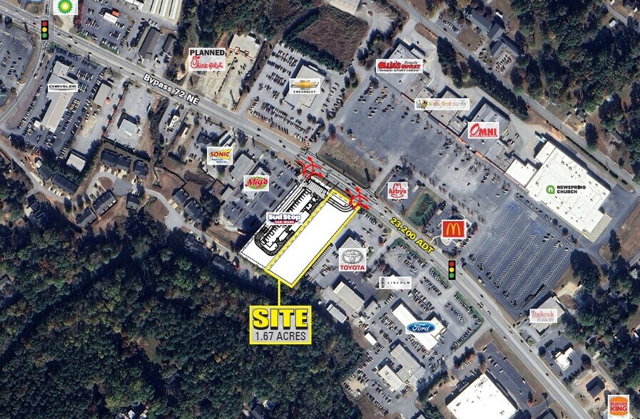 More Photos Of 1405 Bypass 72 NE, Greenwood Land For Lease