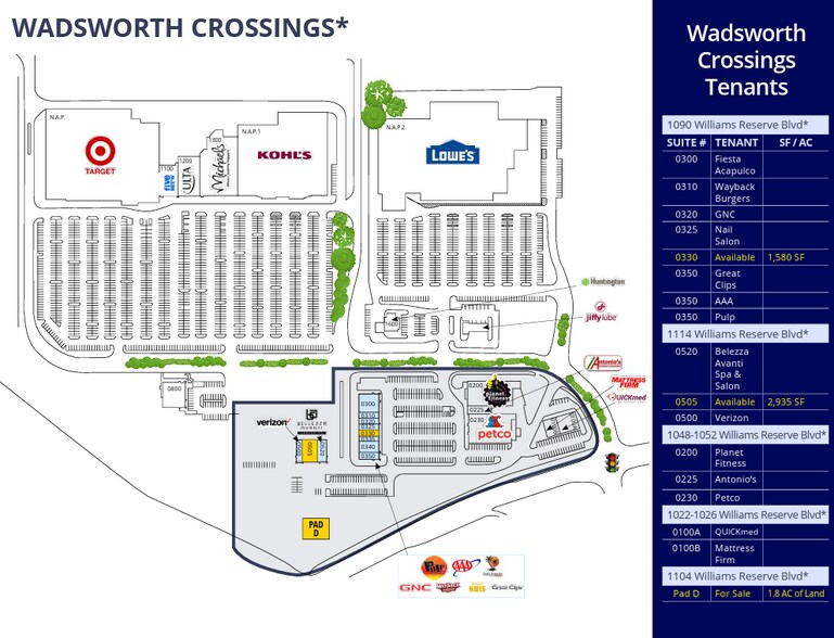 More Photos Of 1065-1183 Williams Reserve Blvd, Wadsworth Unknown For Lease