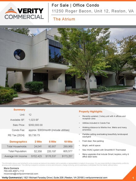 More Photos Of 11250 Roger Bacon Dr, Reston Office For Sale