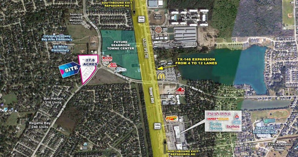 More Photos Of TX-146 & Repsdorph Rd, Seabrook Land For Sale