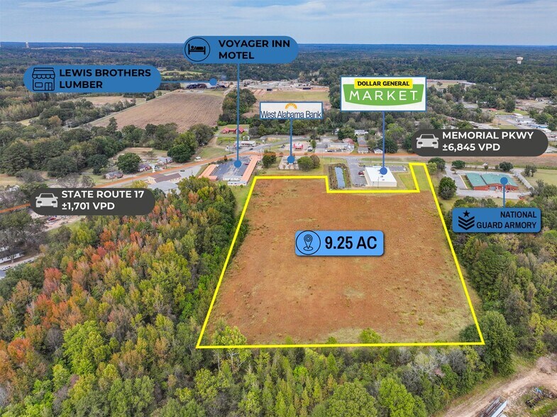 More Photos Of adj. to 530 Memorial Pkwy, Aliceville Land For Sale