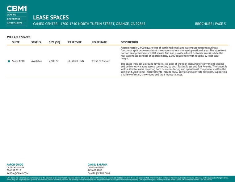 More Photos Of 1700 N Tustin St, Orange Unknown For Lease