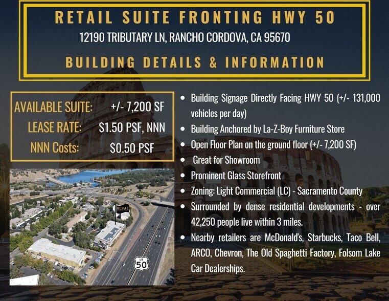 More Photos Of 12190 Tributary Ln, Rancho Cordova Freestanding For Lease