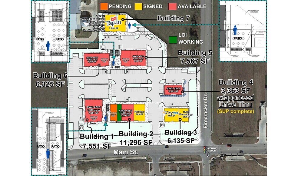 More Photos Of The Corner on Main, Buda Restaurant For Lease