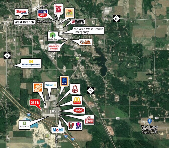 More Photos Of I-75 & Cook Rd, West Branch Land For Sale