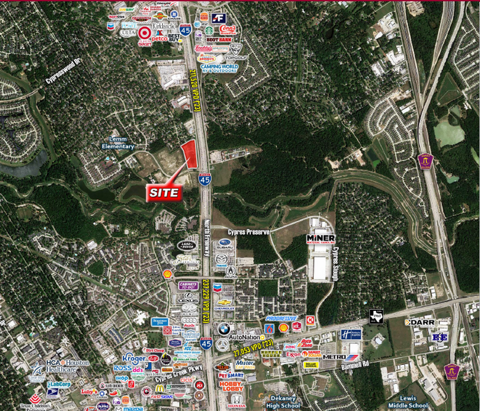 Primary Photo Of IH-45 @ Cypress Oaks Dr, Spring Land For Sale