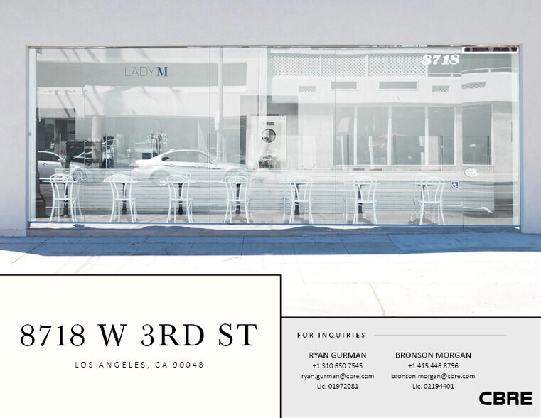 Primary Photo Of 8718 W 3rd St, Los Angeles Restaurant For Lease