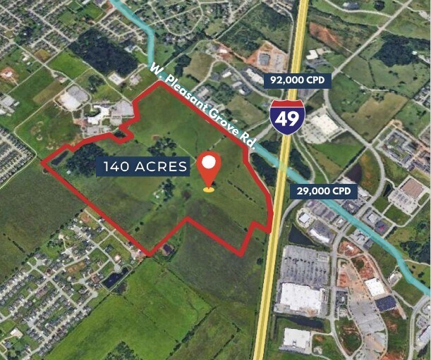 More Photos Of I-49 & Pleasant Grove Rd, Rogers Land For Sale