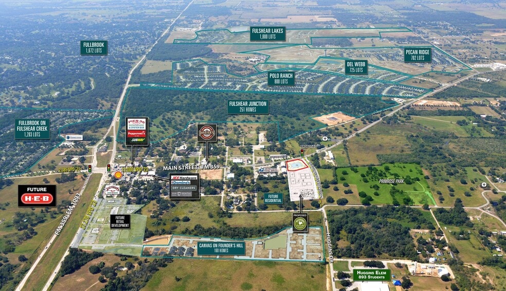 More Photos Of SEC of FM 359 & Huggins Dr, Fulshear Storefront For Lease