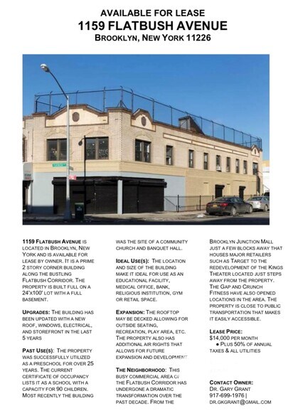 More Photos Of 1159 Flatbush Ave, Brooklyn General Retail For Lease