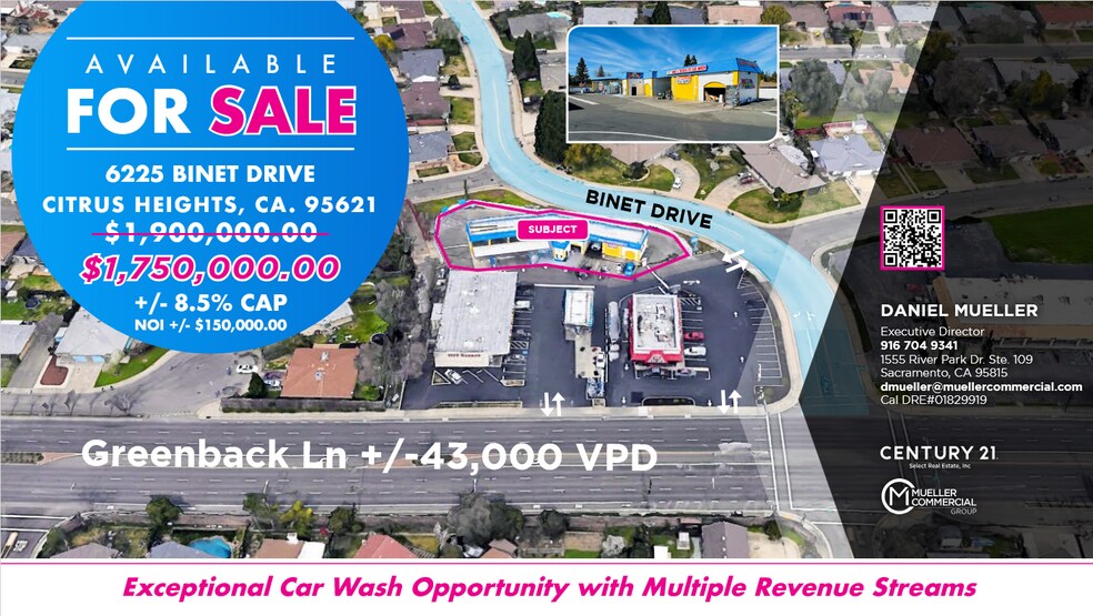 Primary Photo Of 6225 Binet Dr, Citrus Heights Carwash For Sale