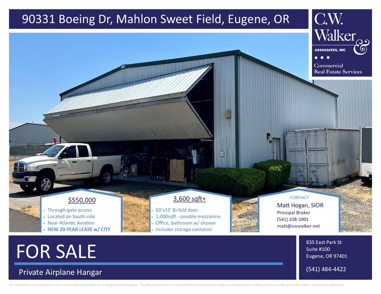 Primary Photo Of 90331 Boeing Dr, Eugene Airplane Hangar For Sale