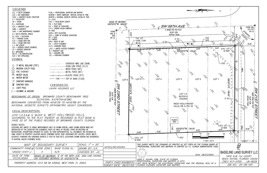 More Photos Of 2113 SW 58th Ave, West Park Land For Sale