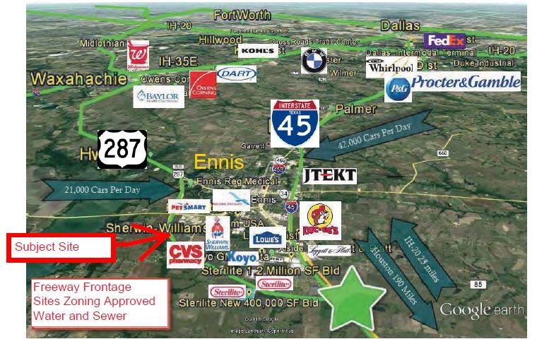 More Photos Of Ensign Road & Hwy 287, Ennis Land For Sale
